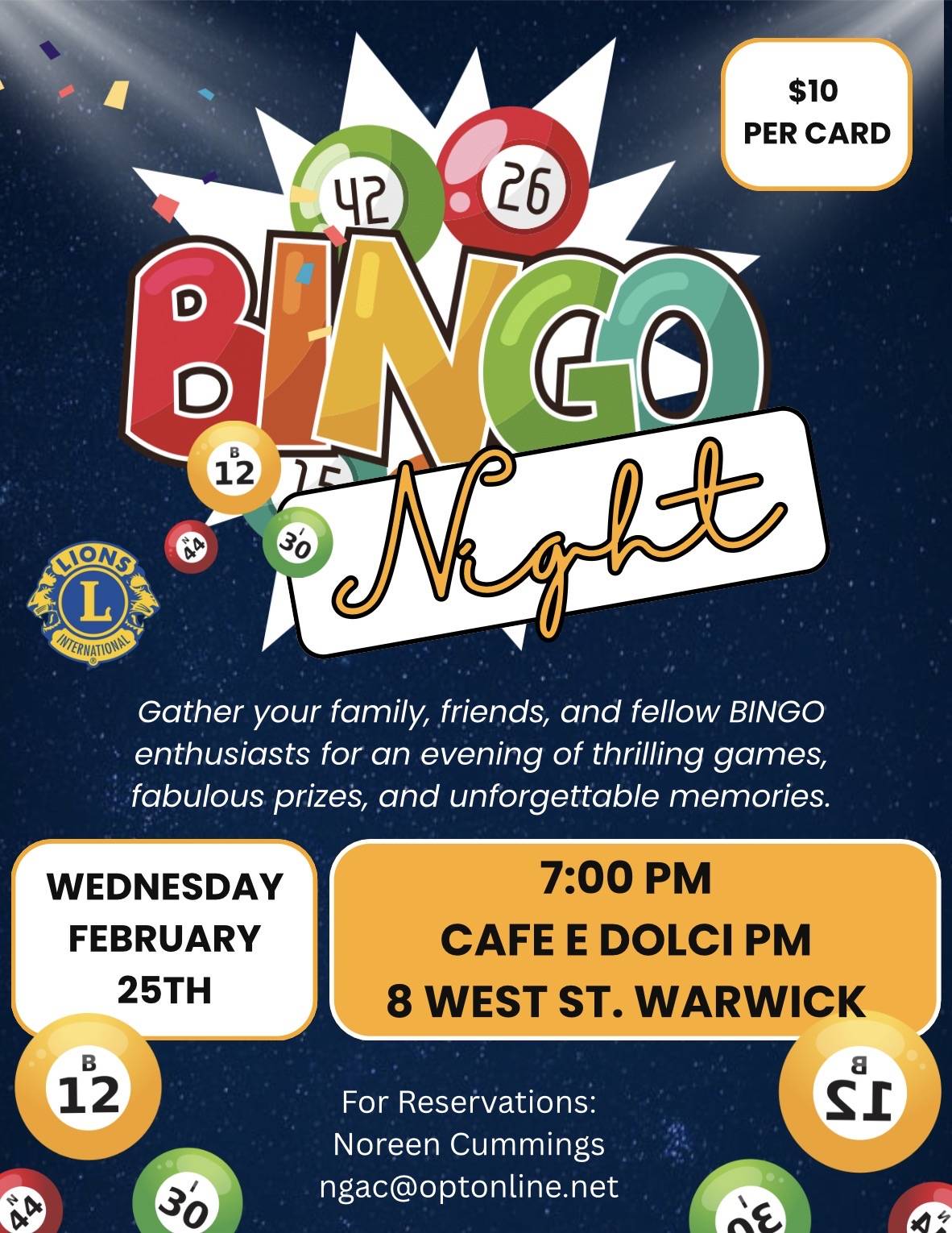 Bingo Night - February 25th